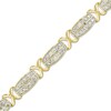 Thumbnail Image 1 of Previously Owned - 2 CT. T.W. Diamond Double Row and "X" Link Bracelet in 10K Gold - 7.5"