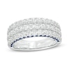 Thumbnail Image 0 of Previously Owned - Vera Wang Love Collection 1-1/2 CT. T.W. Diamond and Blue Sapphire Band in 14K White Gold (I/SI2)