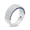 Thumbnail Image 1 of Previously Owned - Vera Wang Love Collection 1-1/2 CT. T.W. Diamond and Blue Sapphire Band in 14K White Gold (I/SI2)