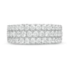 Thumbnail Image 2 of Previously Owned - Vera Wang Love Collection 1-1/2 CT. T.W. Diamond and Blue Sapphire Band in 14K White Gold (I/SI2)