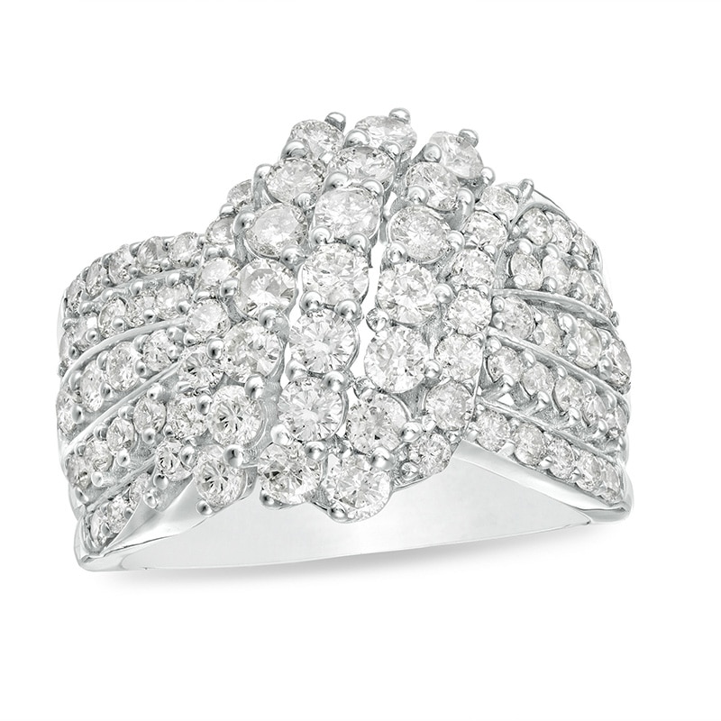 Previously Owned - 2 CT. T.W. Composite Diamond Waterfall Ring in 10K White Gold