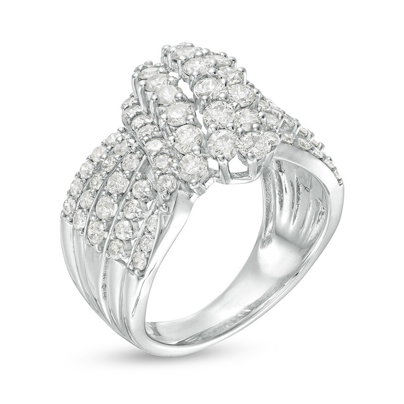 Previously Owned - 2 CT. T.W. Composite Diamond Waterfall Ring in 10K White Gold