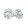 Thumbnail Image 1 of Previously Owned - 1/2 CT. T.W. Diamond Frame Stud Earrings in 10K White Gold