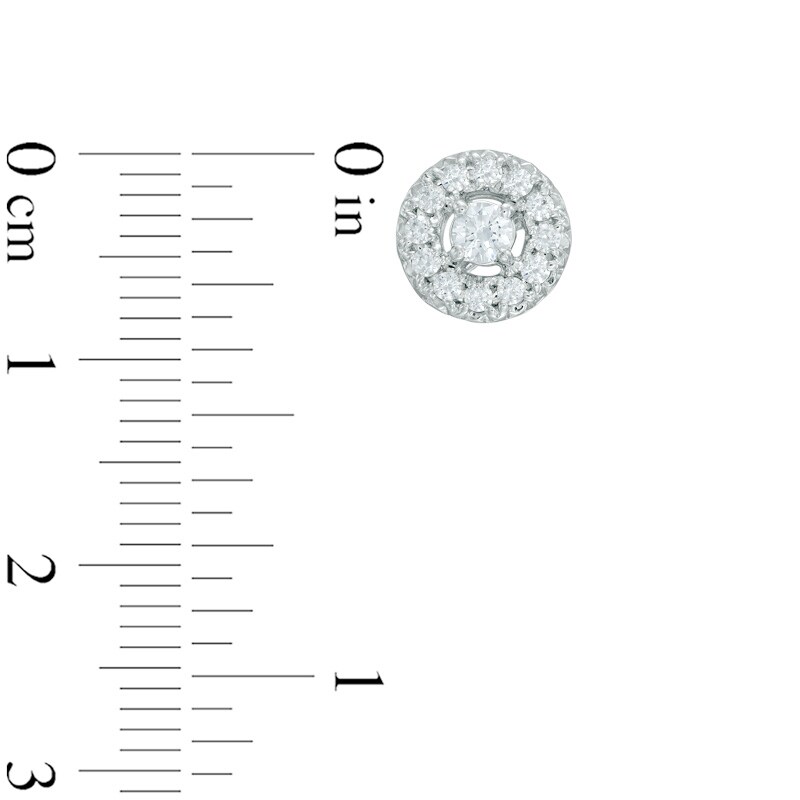 Main Image 2 of Previously Owned - 1/2 CT. T.W. Diamond Frame Stud Earrings in 10K White Gold