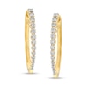 Thumbnail Image 1 of Previously Owned - 1/2 CT. T.W. Diamond Oval Hoop Earrings in 10K Gold
