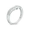 Thumbnail Image 1 of Previously Owned - 1/3 CT. T.W. Diamond Crown Contour Wedding Band in 14K White Gold