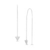 Thumbnail Image 1 of Previously Owned - 1/5 CT. T.W. Diamond Triangle Threader Earrings in 10K White Gold