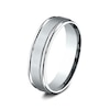 Thumbnail Image 2 of Previously Owned - 6.0mm Satin Finish Stepped Edge Comfort-Fit Wedding Band in 10K White Gold