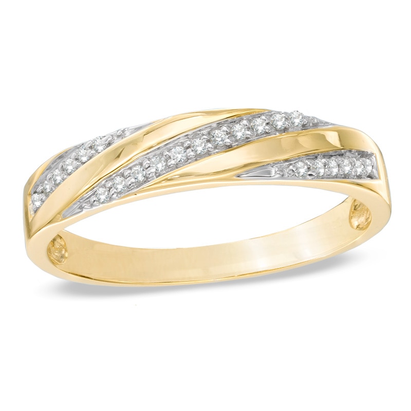 Previously Owned - Men's 1/6 CT. T.W. Diamond Wedding Band in 10K Gold
