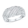 Thumbnail Image 1 of Previously Owned - 1/2 CT. T.W. Diamond Slant Rows Band in 10K White Gold