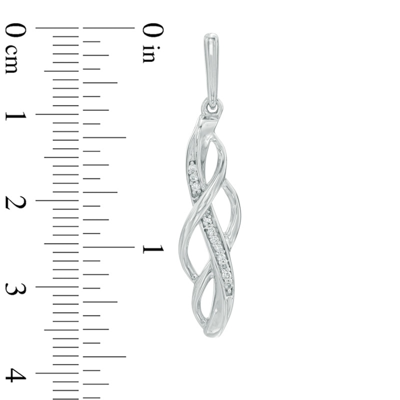 Previously Owned - 1/10 CT. T.W. Diamond Loose Braid Drop Earrings in Sterling Silver