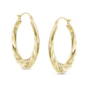 Thumbnail Image 1 of Previously Owned - Swirl Hoop Earrings in 14K Gold