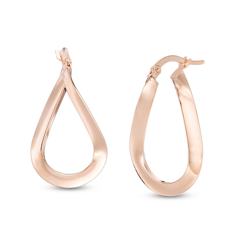 Previously Owned - Curved Hoop Earrings in 14K Rose Gold