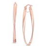 Thumbnail Image 1 of Previously Owned - Curved Oval Hoop Earrings in 14K Rose Gold