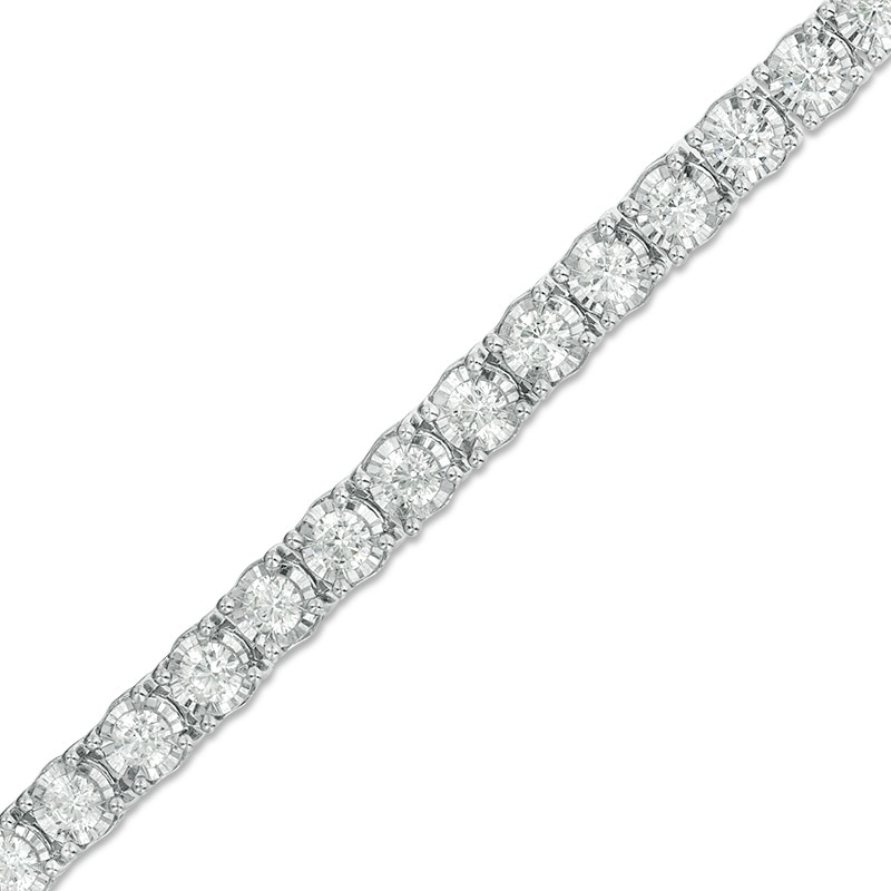 Previously Owned - 3 CT. T.W. Diamond Tennis Bracelet in 14K White Gold - 7.25"