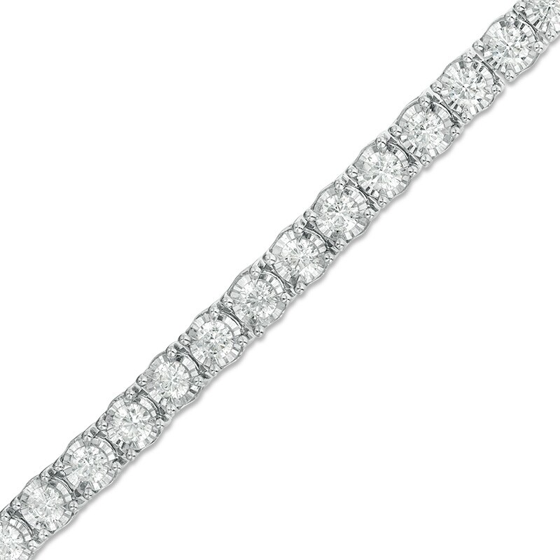 Main Image 1 of Previously Owned - 3 CT. T.W. Diamond Tennis Bracelet in 14K White Gold - 7.25"