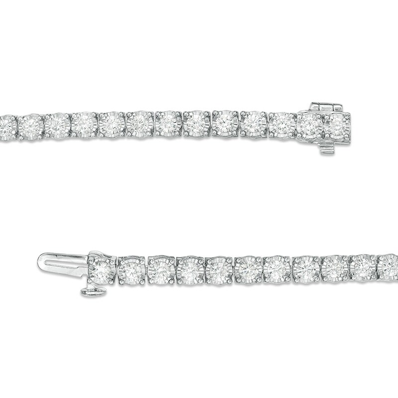Main Image 2 of Previously Owned - 3 CT. T.W. Diamond Tennis Bracelet in 14K White Gold - 7.25"