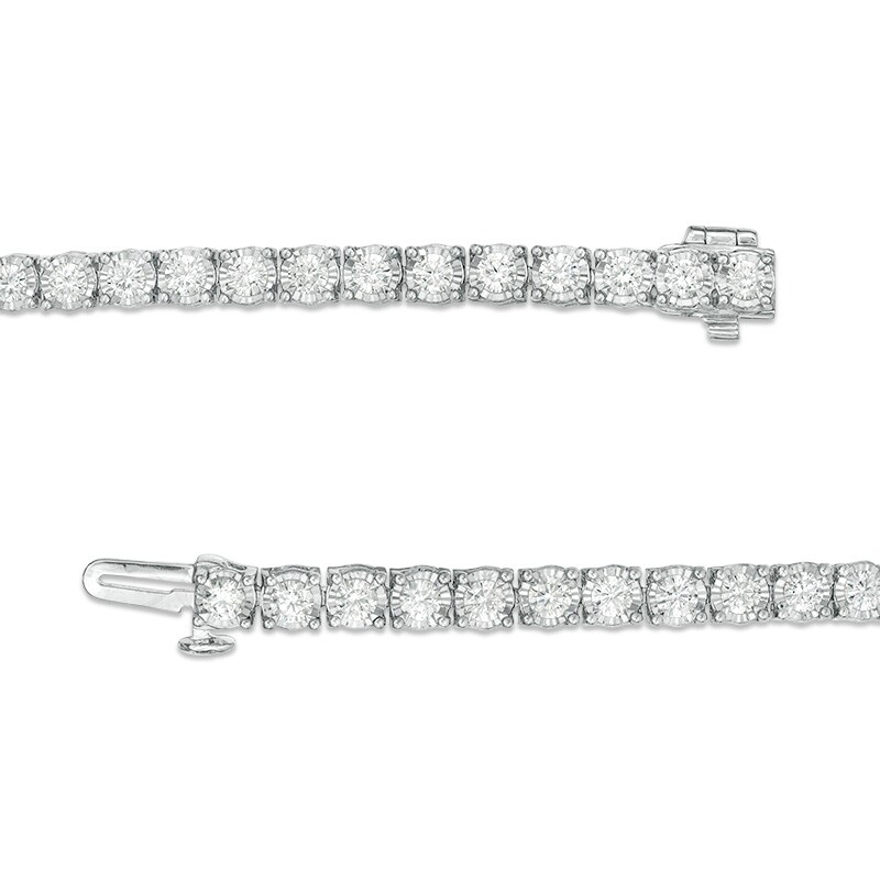 Previously Owned - 3 CT. T.W. Diamond Tennis Bracelet in 14K White Gold - 7.25"