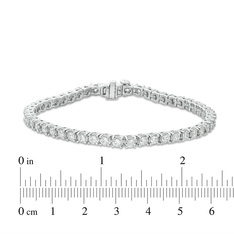 Previously Owned - 3 CT. T.W. Diamond Tennis Bracelet in 14K White Gold - 7.25"