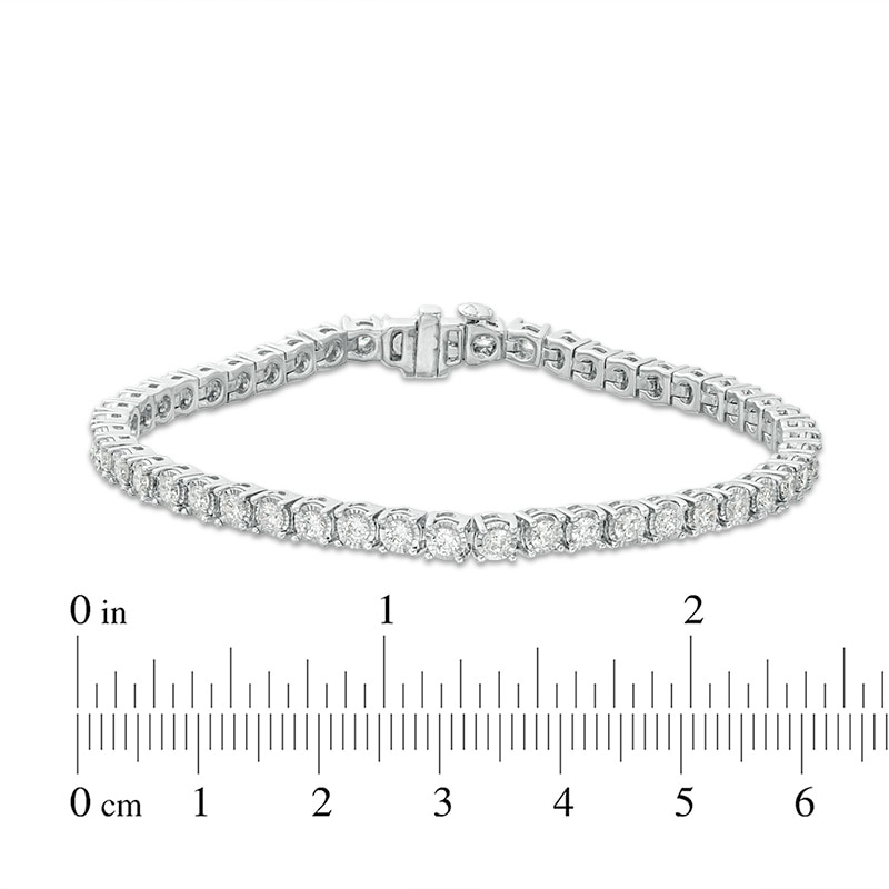 Main Image 3 of Previously Owned - 3 CT. T.W. Diamond Tennis Bracelet in 14K White Gold - 7.25"