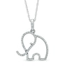 Thumbnail Image 0 of Previously Owned - 1/7 CT. T.W. Diamond Outline Elephant Pendant in 10K White Gold