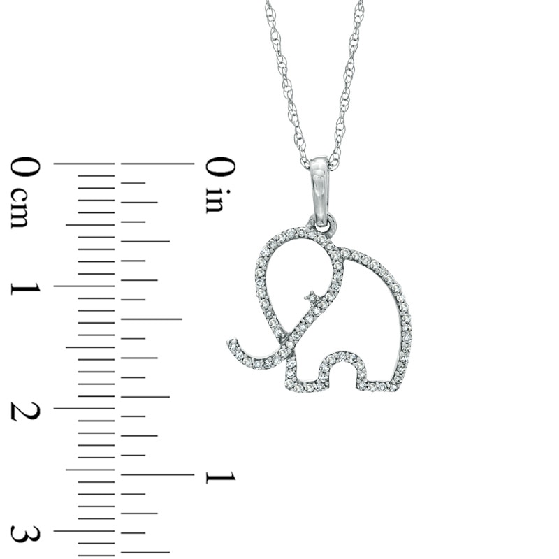 Previously Owned - 1/7 CT. T.W. Diamond Outline Elephant Pendant in 10K White Gold