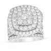 Thumbnail Image 0 of Previously Owned - 6 CT. T.W. Diamond Double Cushion Frame Multi-Row Three Piece Bridal Set in 14K White Gold