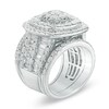 Thumbnail Image 1 of Previously Owned - 6 CT. T.W. Diamond Double Cushion Frame Multi-Row Three Piece Bridal Set in 14K White Gold