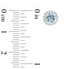 Thumbnail Image 1 of Previously Owned - 5.0mm Aquamarine and Lab-Created White Sapphire Frame Stud Earrings in 10K White Gold