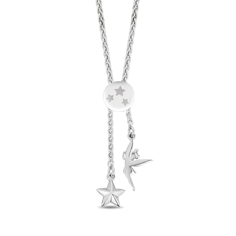 Main Image 3 of Previously Owned - Enchanted Disney Tinker Bell 1/10 CT. T.W. Diamond Star Bolo Bracelet in Sterling Silver - 9.5"
