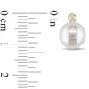 Thumbnail Image 2 of Previously Owned-8.5-9.0mm Freshwater Cultured Pearl and 1/10 CT. T.W. Diamond Stud Earrings in 14K Gold