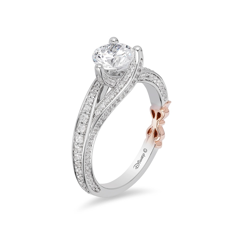 Main Image 3 of Previously Owned - Enchanted Disney Snow White 1-1/2 CT. T.W. Diamond Engagement Ring in 14K Two-Tone Gold