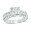 Thumbnail Image 0 of Previously Owned - 1/2 CT. T.W. Quad Princess-Cut Diamond Frame Vintage-Style Engagement Ring in 10K White Gold