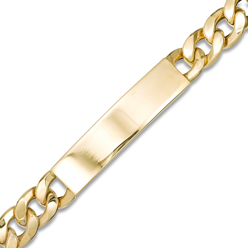 Main Image 1 of Previously Owned - Made in Italy ID Curb Chain Bracelet in 10K Gold - 8.5"