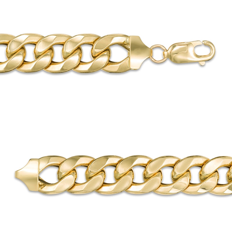 Main Image 2 of Previously Owned - Made in Italy ID Curb Chain Bracelet in 10K Gold - 8.5"