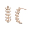 Previously Owned - 1/10 CT. T.W. Diamond Leaf Drop Earrings in 10K Rose Gold