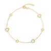 Thumbnail Image 1 of Previously Owned - Heart Outline Station Anklet in 14K Gold - 10"