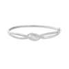 Thumbnail Image 0 of Previously Owned - 1/5 CT. T.W. Diamond Three Stone Bypass Ribbon Bangle in Sterling Silver