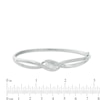 Thumbnail Image 1 of Previously Owned - 1/5 CT. T.W. Diamond Three Stone Bypass Ribbon Bangle in Sterling Silver