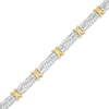 Thumbnail Image 1 of Previously Owned - 1 CT. T.W. Diamond Alternating "X" and Bypass Link Bracelet in 10K Two-Tone Gold - 7.5"