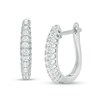 Previously Owned - 1/4 CT. T.W. Diamond Hoop Earrings in 10K White Gold