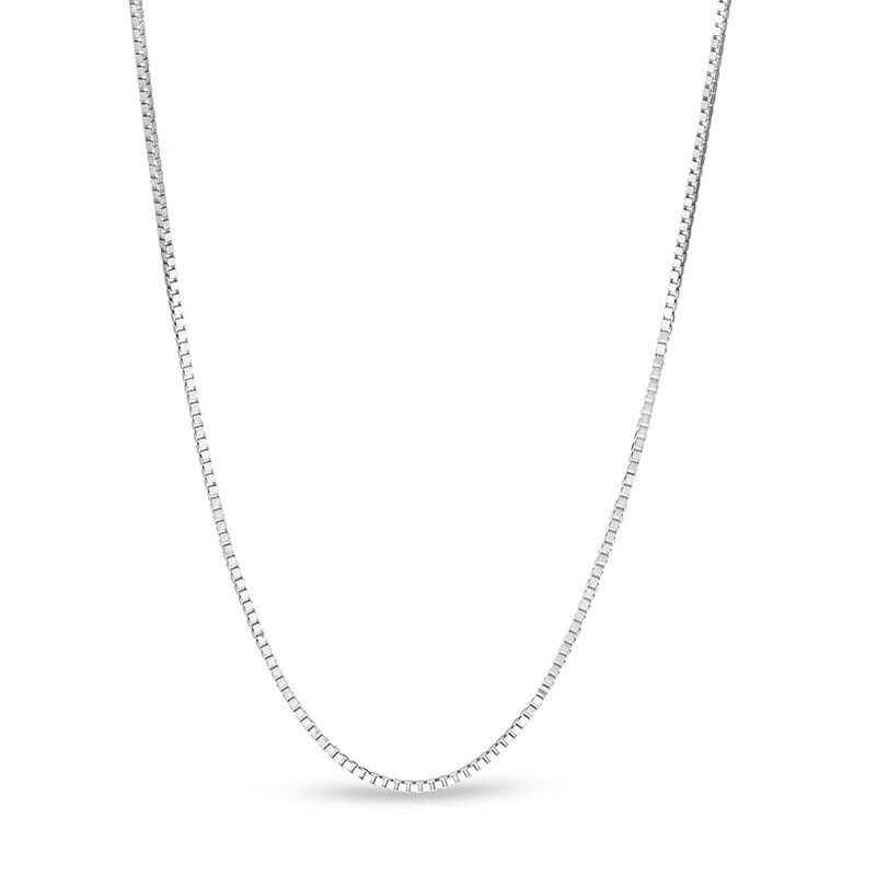Main Image 1 of Previously Owned - Made in Italy 0.7mm Box Chain Necklace in 10K White Gold - 16"