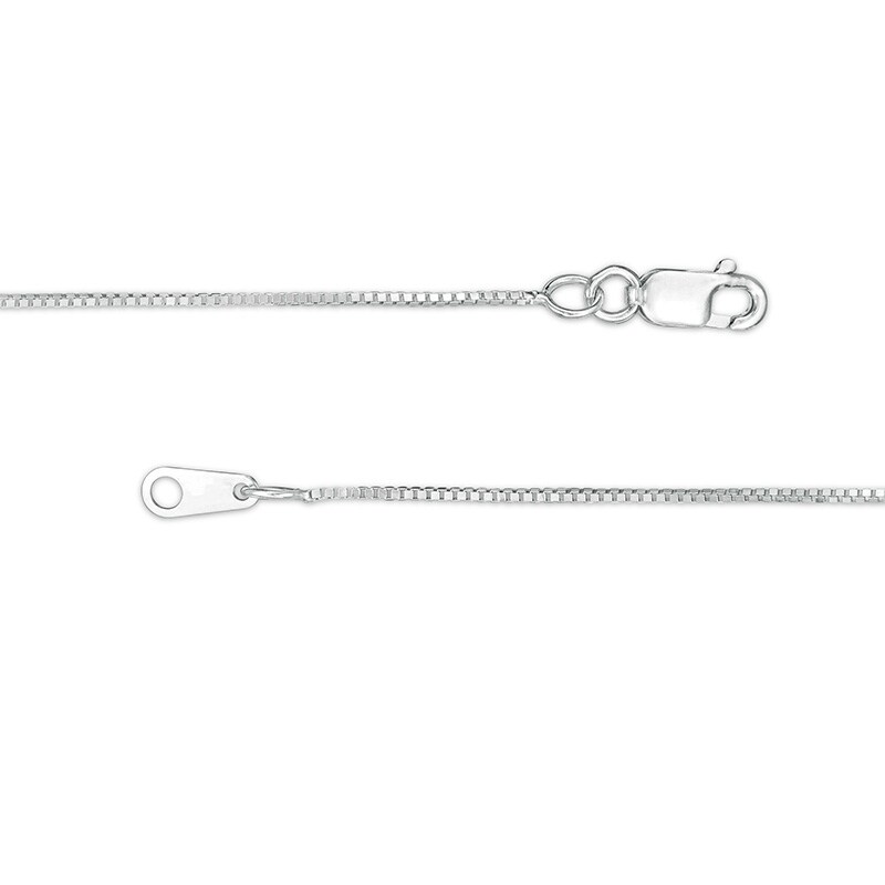 Main Image 2 of Previously Owned - Made in Italy 0.7mm Box Chain Necklace in 10K White Gold - 16"