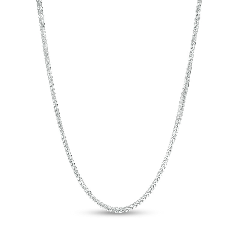 Main Image 1 of Previously Owned - Made in Italy 020 Gauge Wheat Chain Necklace in 10K White Gold - 20"