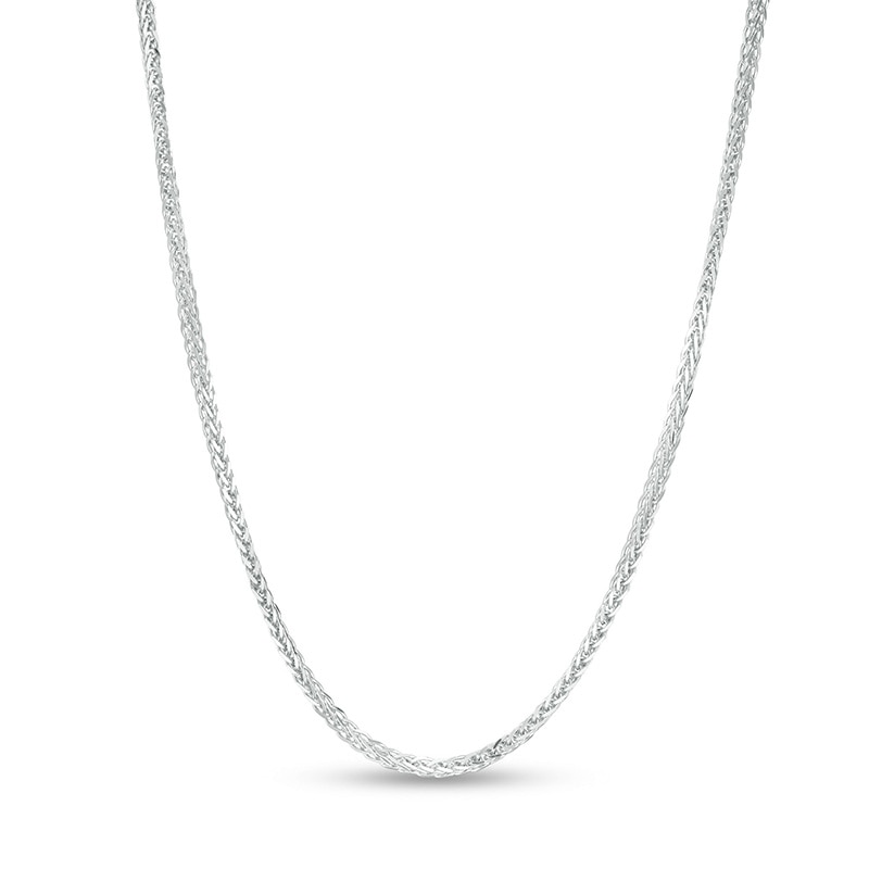 Main Image 1 of Previously Owned - Made in Italy 025 Gauge Adjustable Wheat Chain Necklace in 14K White Gold - 22"