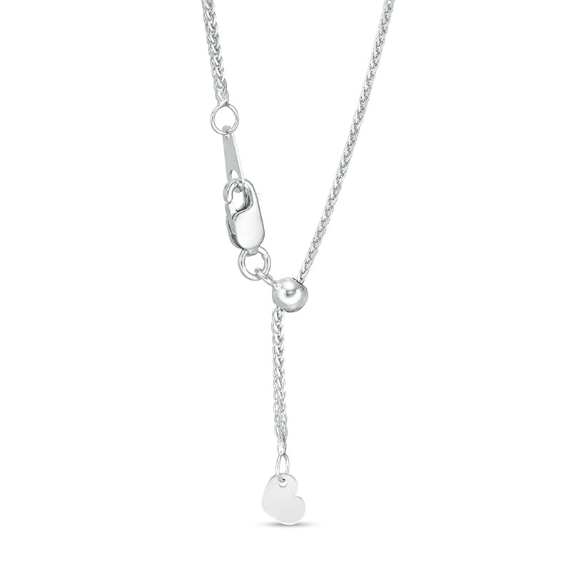Main Image 2 of Previously Owned - Made in Italy 025 Gauge Adjustable Wheat Chain Necklace in 14K White Gold - 22"
