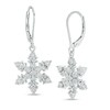 Thumbnail Image 1 of Previously Owned - 1/10 CT. T.W. Diamond Snowflake Drop Earrings in 10K White Gold