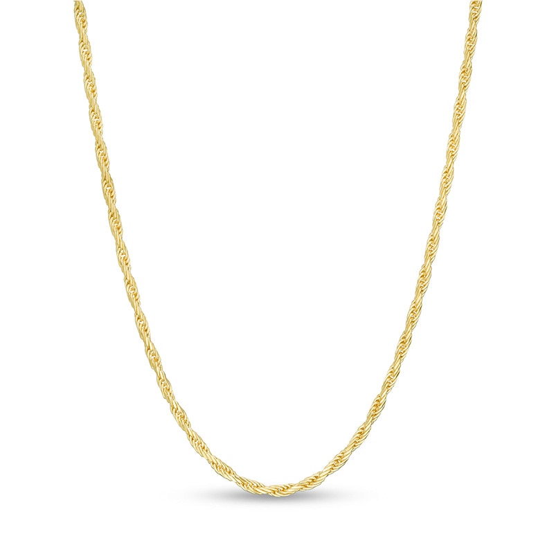Main Image 1 of Previously Owned - Made in Italy 1.2mm Adjustable Rope Chain Necklace in 14K Gold - 22"