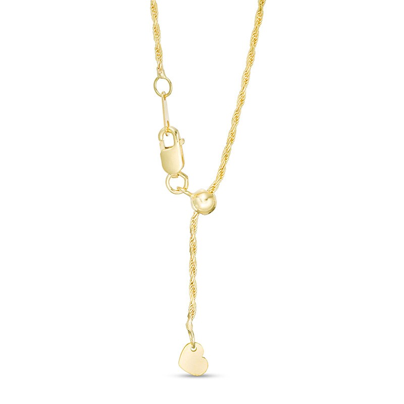 Main Image 2 of Previously Owned - Made in Italy 1.2mm Adjustable Rope Chain Necklace in 14K Gold - 22"