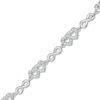 Thumbnail Image 1 of Previously Owned - 1/10 CT. T.W. Diamond Alternating Double Heart and Infinity Bracelet in Sterling Silver - 7.25"